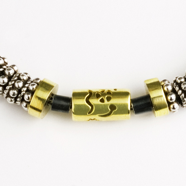 Sterling Silver & 18k Gold Etruscan Bracelet With Lobster Clasp ...