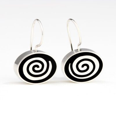 3017 B Oval "Swirl" French wire earrings