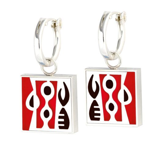 3044 Z Large Tribal Reversible Charm earrings