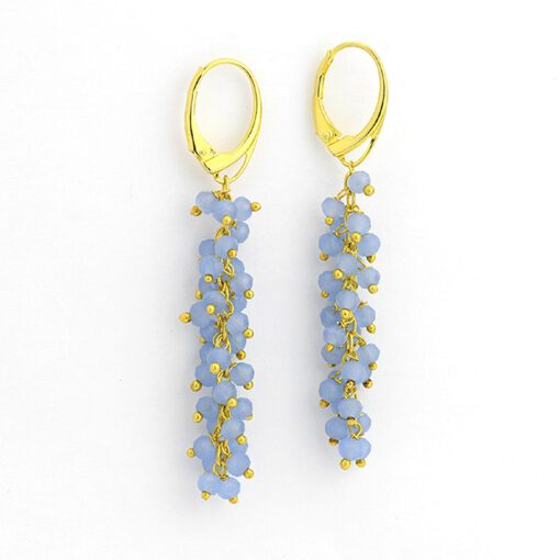 Vermeil Chalcedony Shoulder Duster Earrings