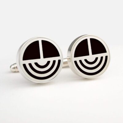 3293 Large Round "Art Deco" Cufflinks